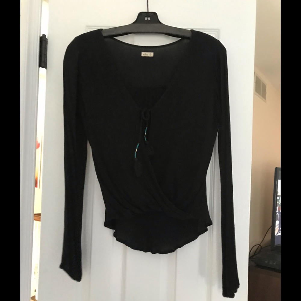 Hollister Black Wrap Top